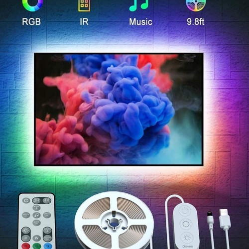 Govee TV LED Backlight, RGB LED Lights for TV with Remote, Music Sync, 10ft TV Lights Behind with 32 Colors and Multiple Scene Modes for 46-60 inch TVS, USB Powered Model: H6179